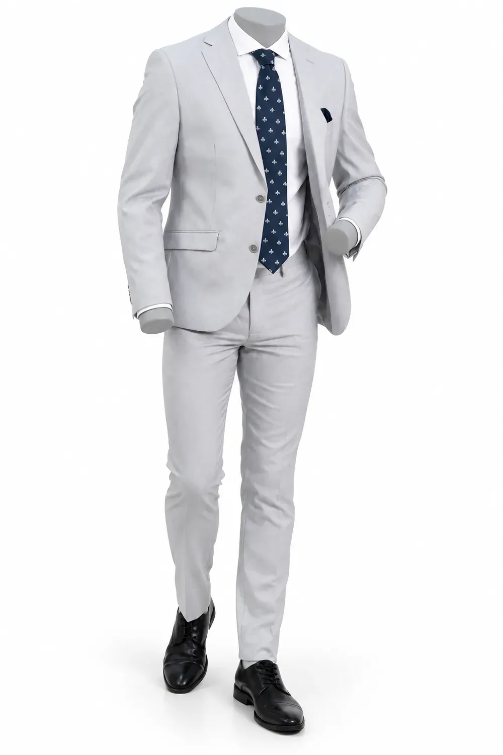 Traje gris perla