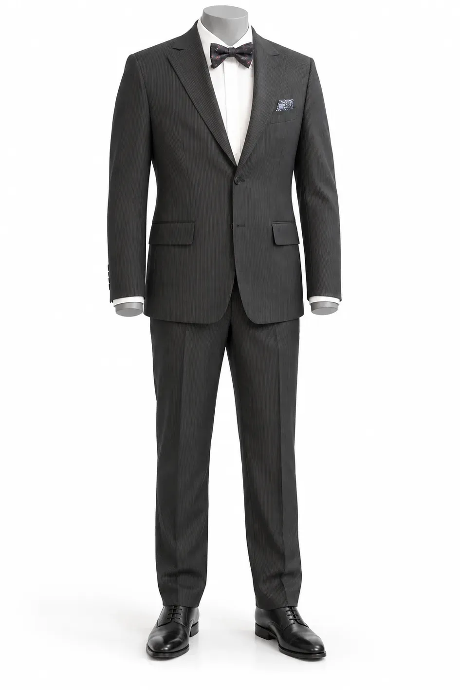 Traje de ceremonia antracita de raya